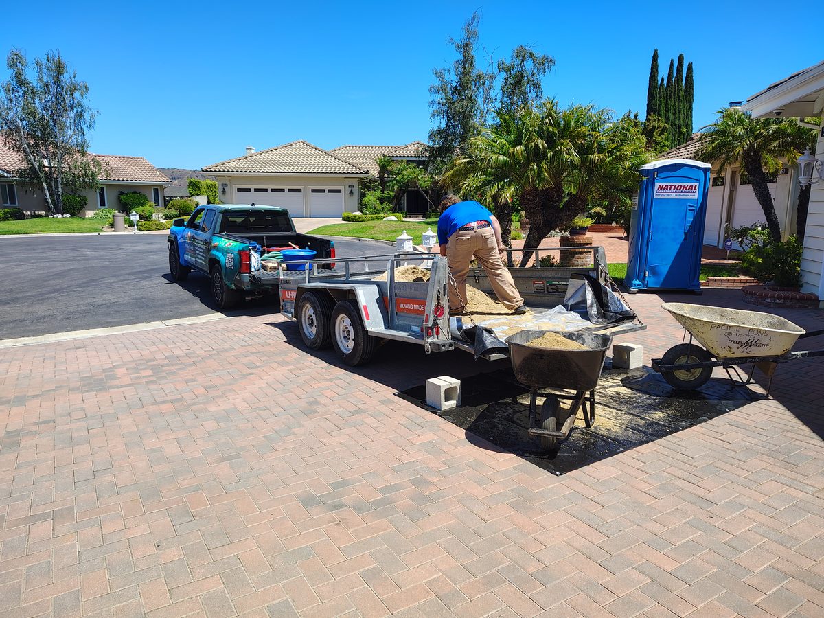 Unloading at a job Unloading at a job